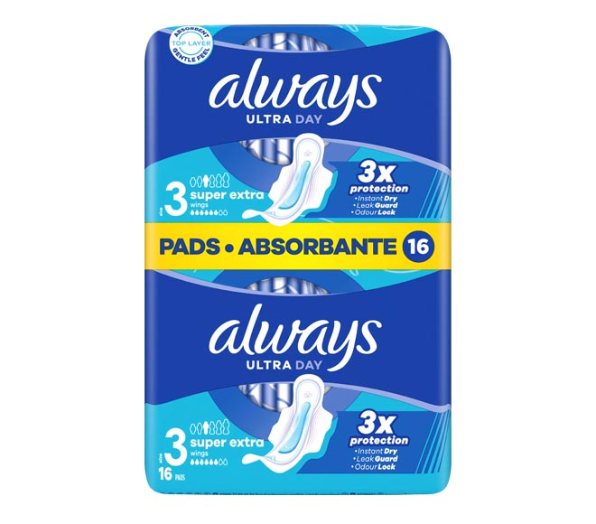ALWAYS Ultra Day with wings 16pcs – Super Extra