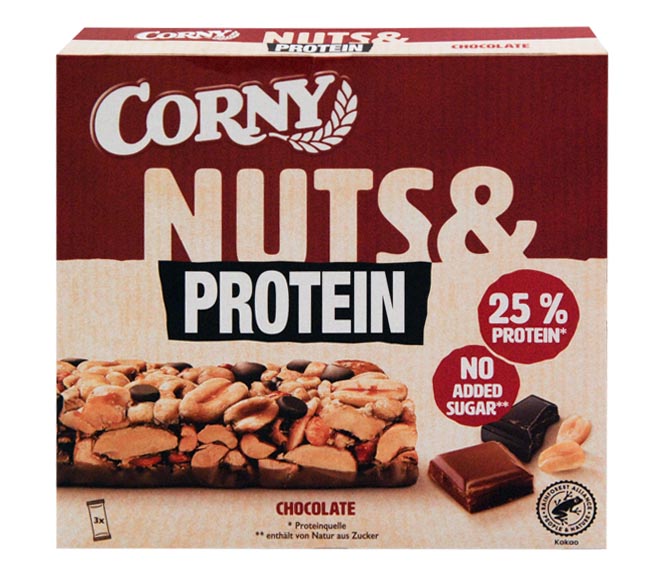 CORNY bars Nuts & Protein 25% protein no added sugar 3x35g – Chocolate