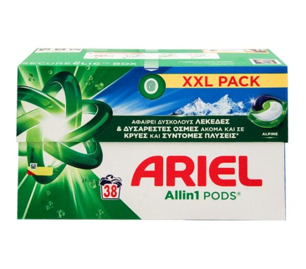 ARIEL Allin1 pods 38 washes 725.8g - Alpine