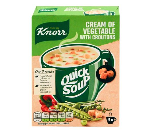 soup KNORR Quick Soup 3x17g - Cream of Vegetable with Crouton