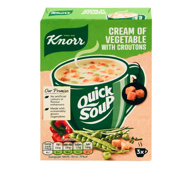 soup KNORR Quick Soup 3x17g – Cream of Vegetable with Crouton