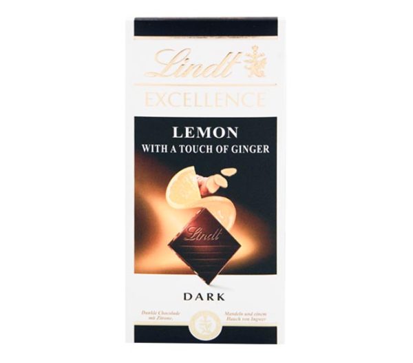 LINDT excellence dark chocolate with lemon & Ginger 100g