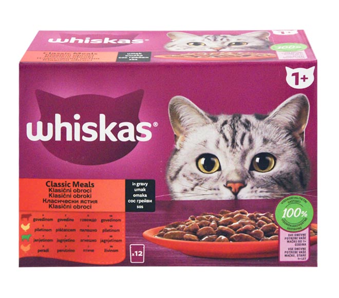 cat WHISKAS adult Classic Meals in gravy 12x85g