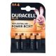 DURACELL Power Boost Type AA Alkaline Batteries, pack of 4