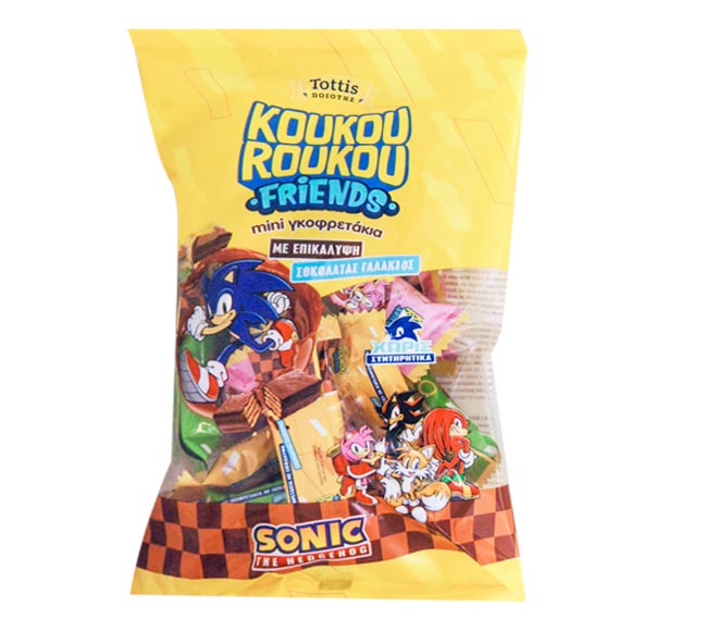 KOUKOUROUKOU Friends mini wafers with milk chocolate coating 180g