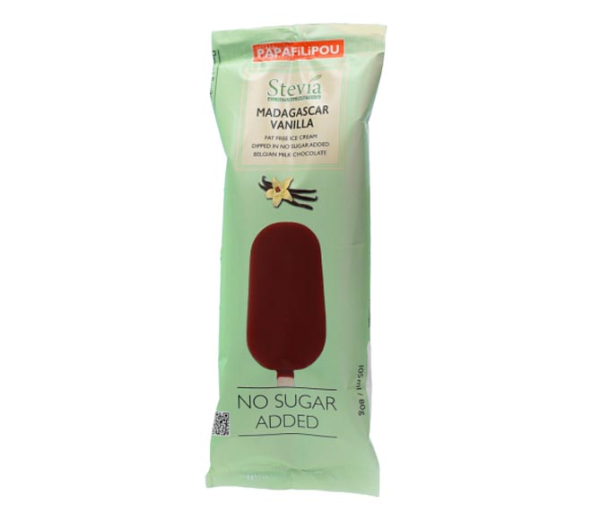 ice cream PAPAFILIPOU stick no sugar added with stevia 105ml – Madagascar Vanilla