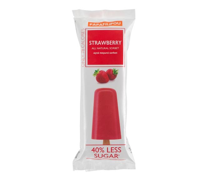 ice cream PAPAFILIPOU stick all natural sorbet 85ml – Strawberry