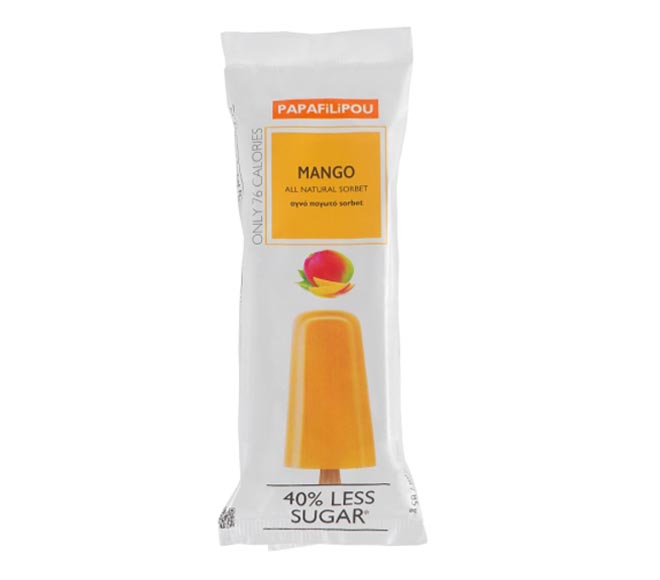 ice cream PAPAFILIPOU stick all natural sorbet 85ml – Mango