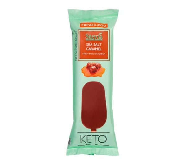 ice cream PAPAFILIPOU stick no sugar added with stevia 125ml - Sea Salt Caramel