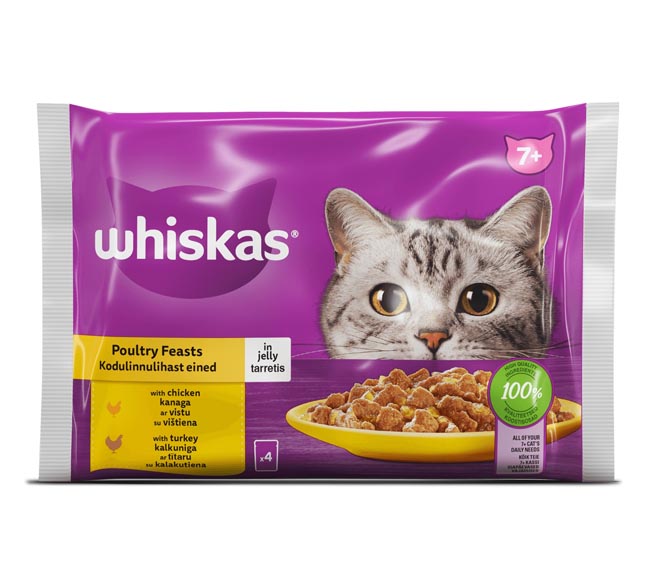 cat WHISKAS adult poultry feast in jelly 4x85g