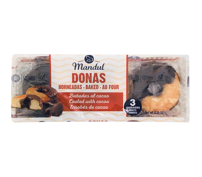 MANDUL Donas mini cakes 180g – Coated with Cocoa