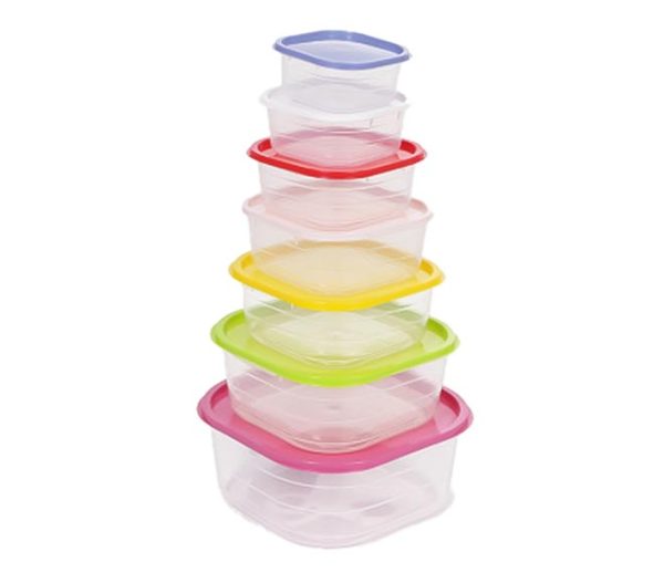 COK Square plastic container 7pcs ( 360ml, 500ml, 800ml, 1100ml, 1500ml, 2500ml, 3800ml)