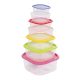 COK Square plastic container 7pcs ( 360ml, 500ml, 800ml, 1100ml, 1500ml, 2500ml, 3800ml)