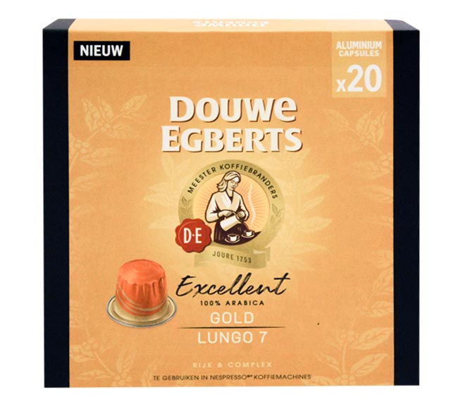 DOUWE EGBERTS Excellent 100% arabica lungo 104g  (20 caps – intensity 7) – GOLD