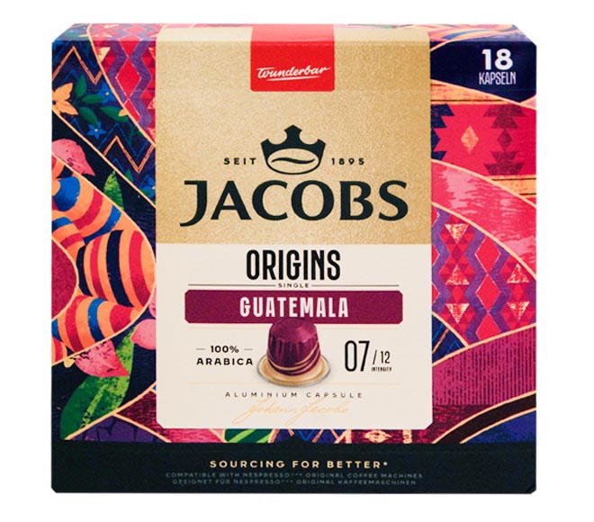 JACOBS Origins nespresso compatible capsules 93g (18 caps-intensity 7/12) – Guatemala
