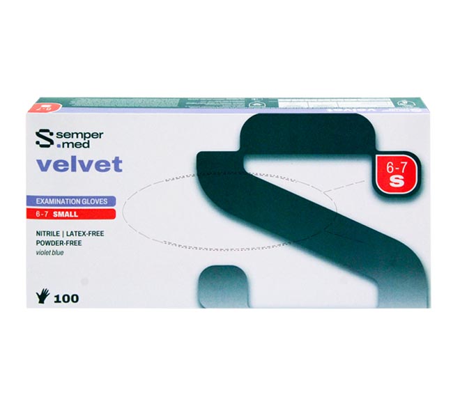 VELVET disposable nitrile latex-free powder-free gloves (S) 100pcs