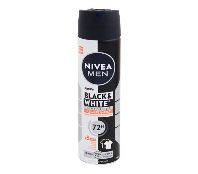 NIVEA Men deodorant 150ml invisible for black & white 72h Ulitimate Impact