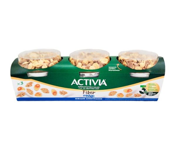 yogurt ACTIVIA Fiber mix&go 3X188g - Cereal Flakes
