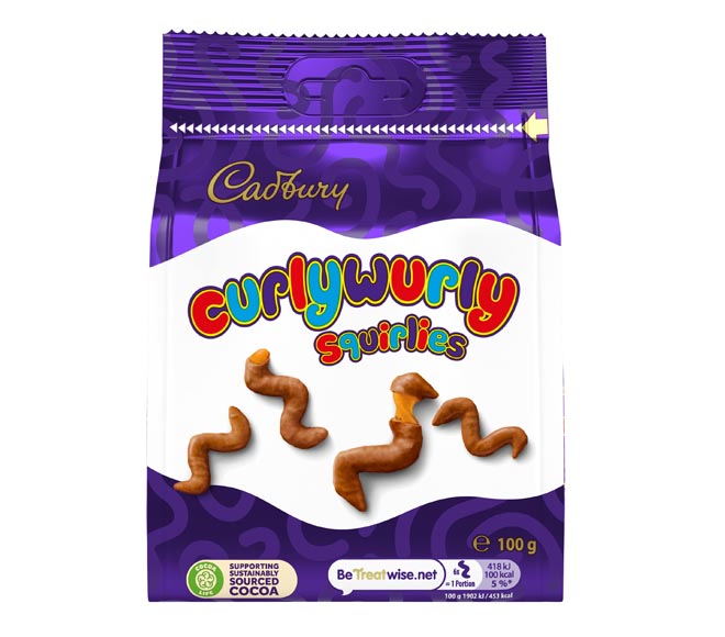 CADBURY chocolate pouch Curlywurly squirlies 100g