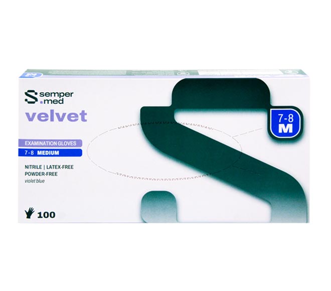SEMPER MED Velvet disposable nitrile latex-free powder-free gloves (M) 100pcs